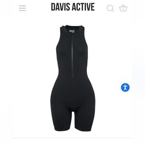 Women's Black Sleeveless Zip-Front Performance Romper